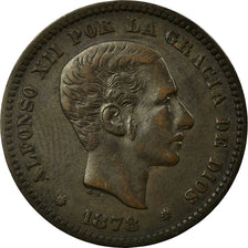 Moneta, Spagna, Alfonso XII, 5 Centimos, 1878, MB+, Bronzo, KM:674
