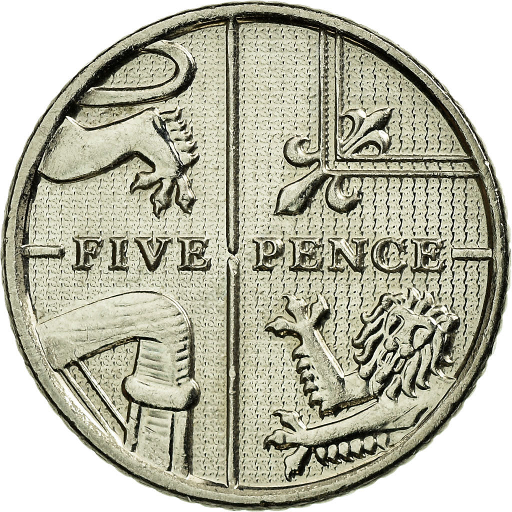 Moneda, Gran Bretaña, 5 Pence, 2014, MBC+, Cobre - níquel