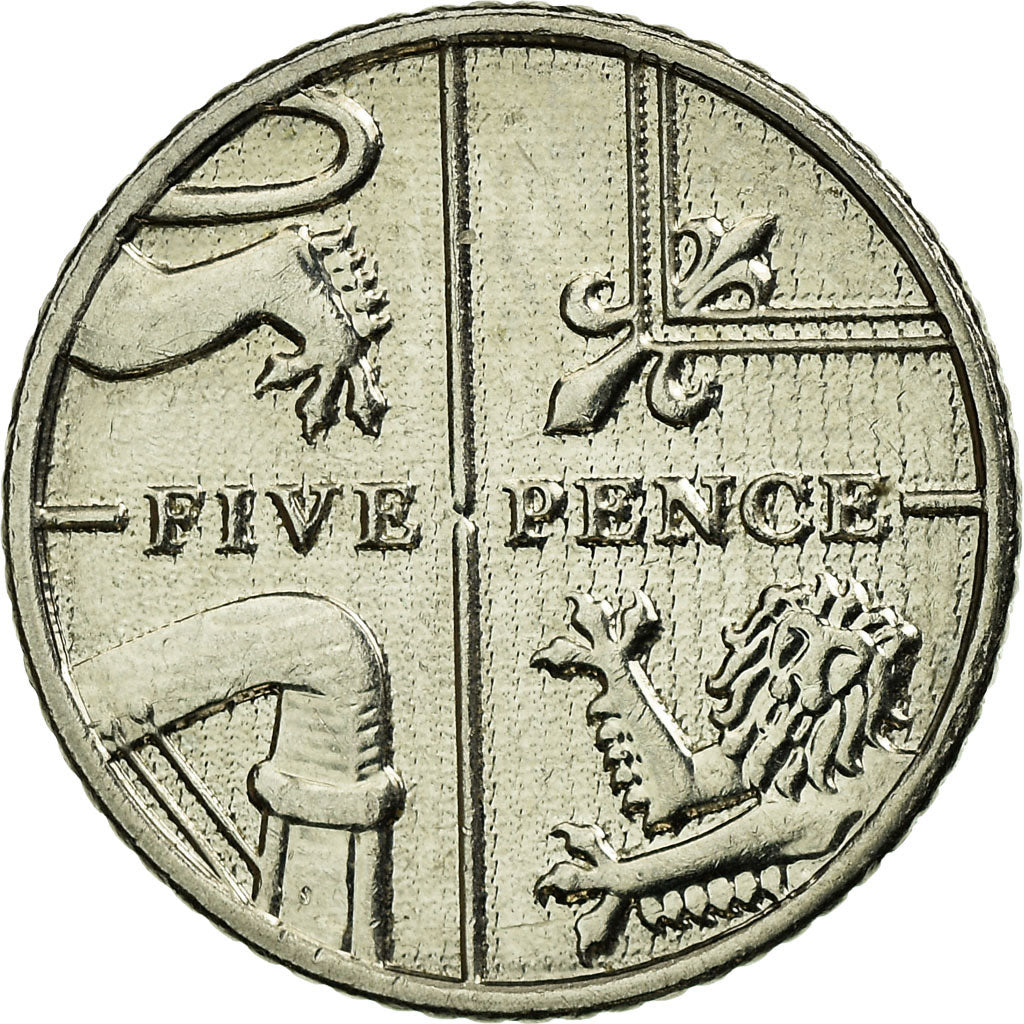 Coin, Great Britain, 5 Pence, 2015, EF(40-45), Copper-nickel