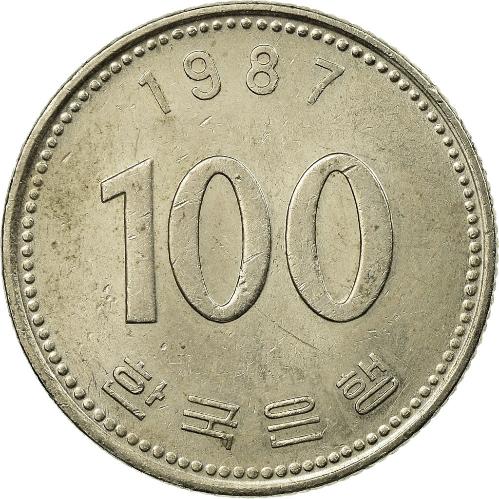 Coin, KOREA-SOUTH, 100 Won, 1987, EF(40-45), Copper-nickel, KM:35.2