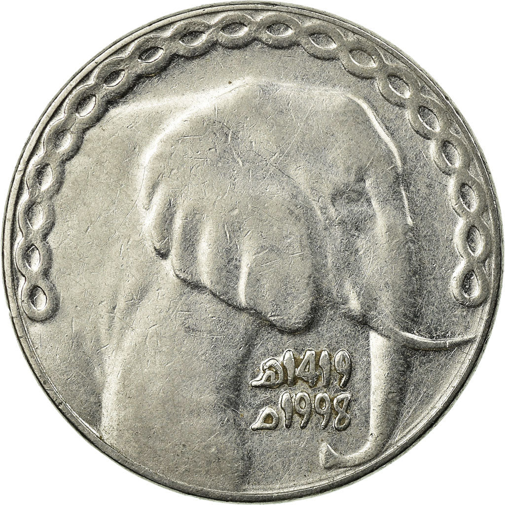 Coin, Algeria, 5 Dinars, 1998, Algiers, EF(40-45), Stainless Steel, KM:123