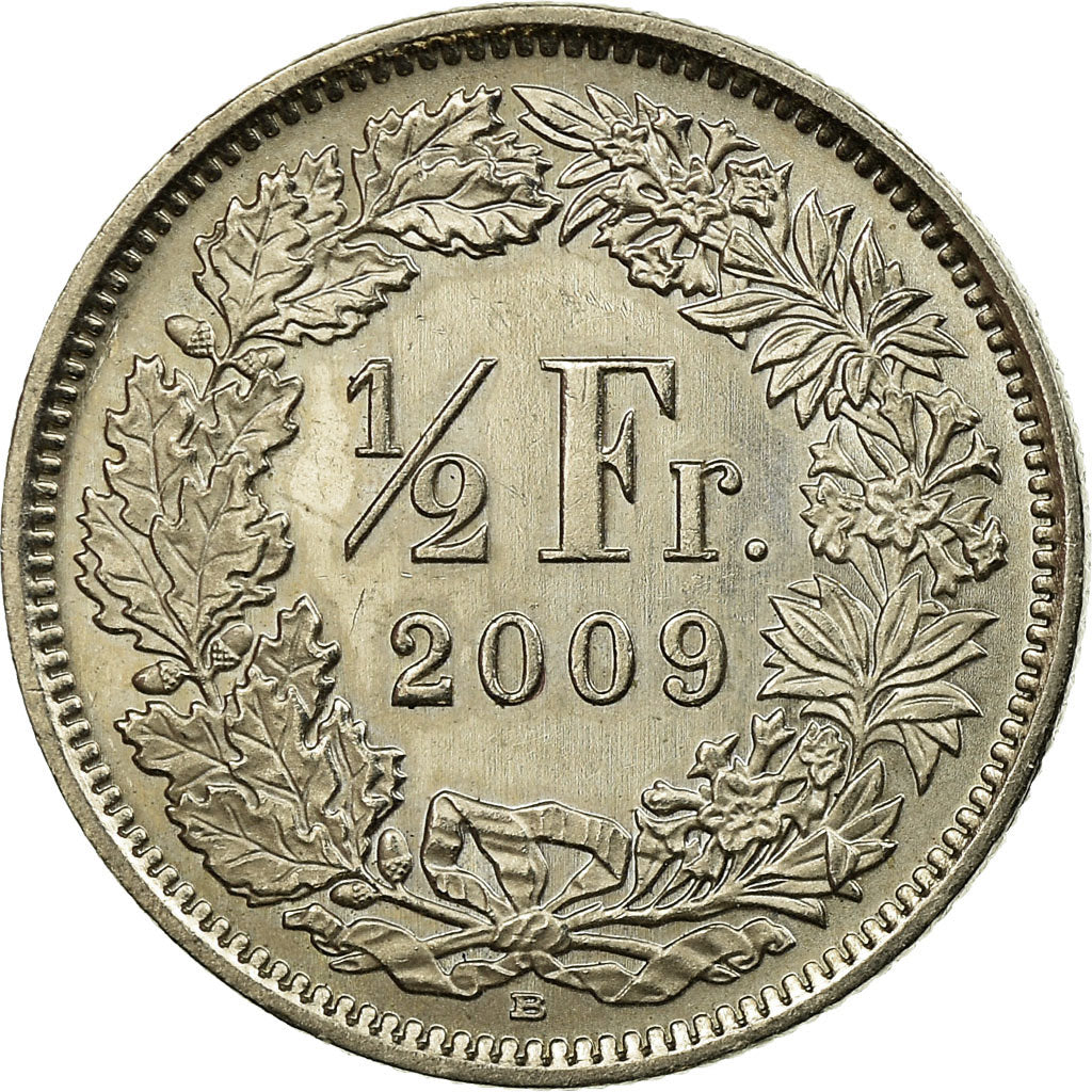 Coin, Switzerland, 1/2 Franc, 2009, Bern, EF(40-45), Copper-nickel, KM:23a.3