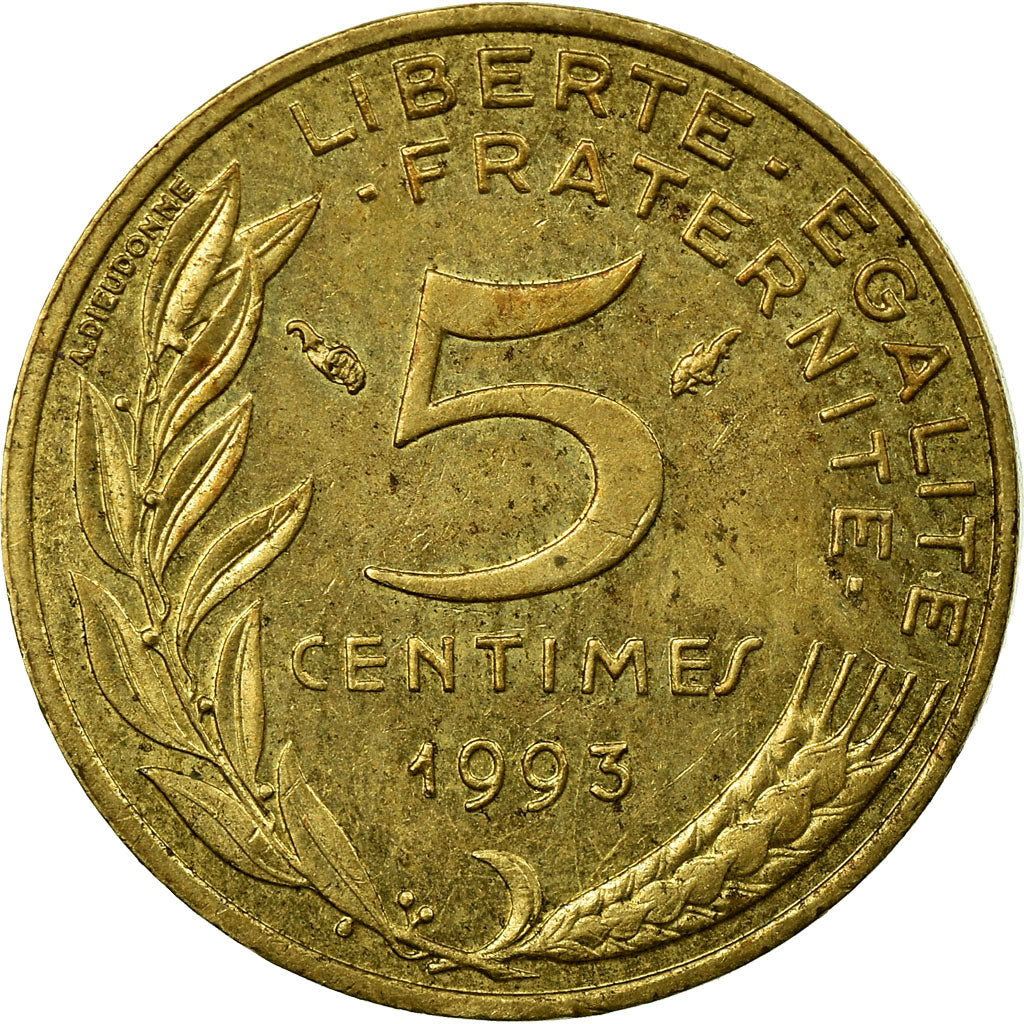 Monnaie, France, Marianne, 5 Centimes, 1993, Paris, TB, Aluminum-Bronze