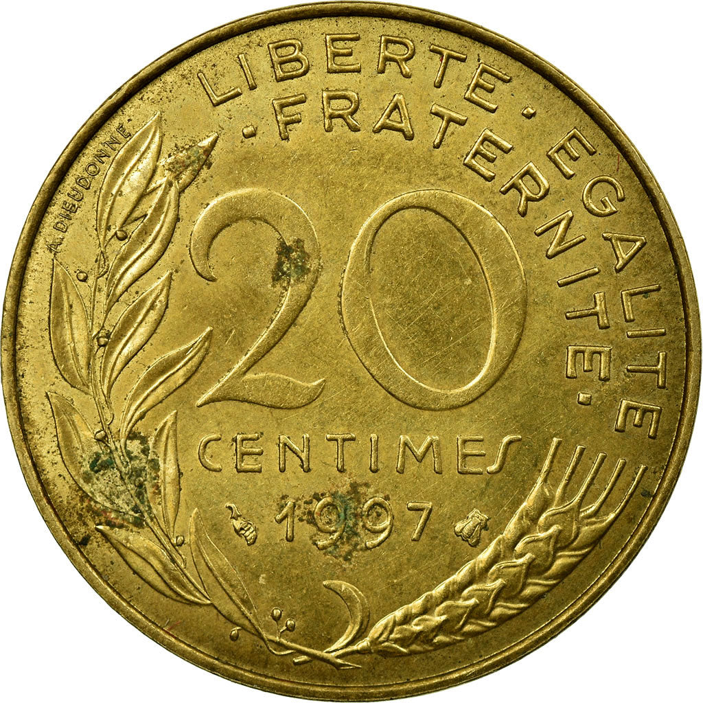 Coin, France, Marianne, 20 Centimes, 1997, Paris, VF(30-35), Aluminum-Bronze