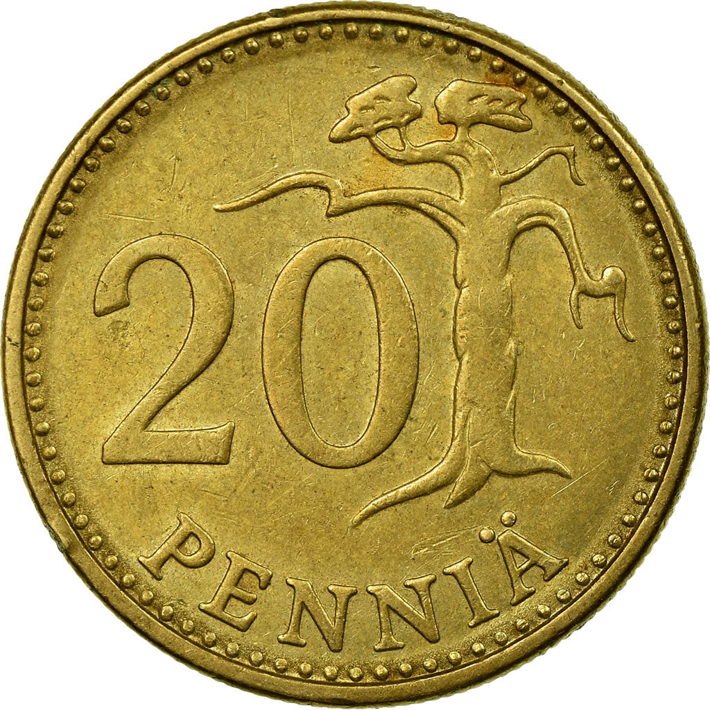 Coin, Finland, 20 Pennia, 1984, EF(40-45), Aluminum-Bronze, KM:47