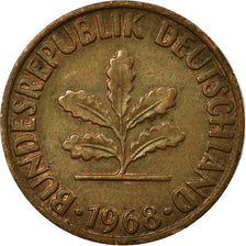 Coin, GERMANY - FEDERAL REPUBLIC, 2 Pfennig, 1968, Karlsruhe, VF(20-25), Bronze