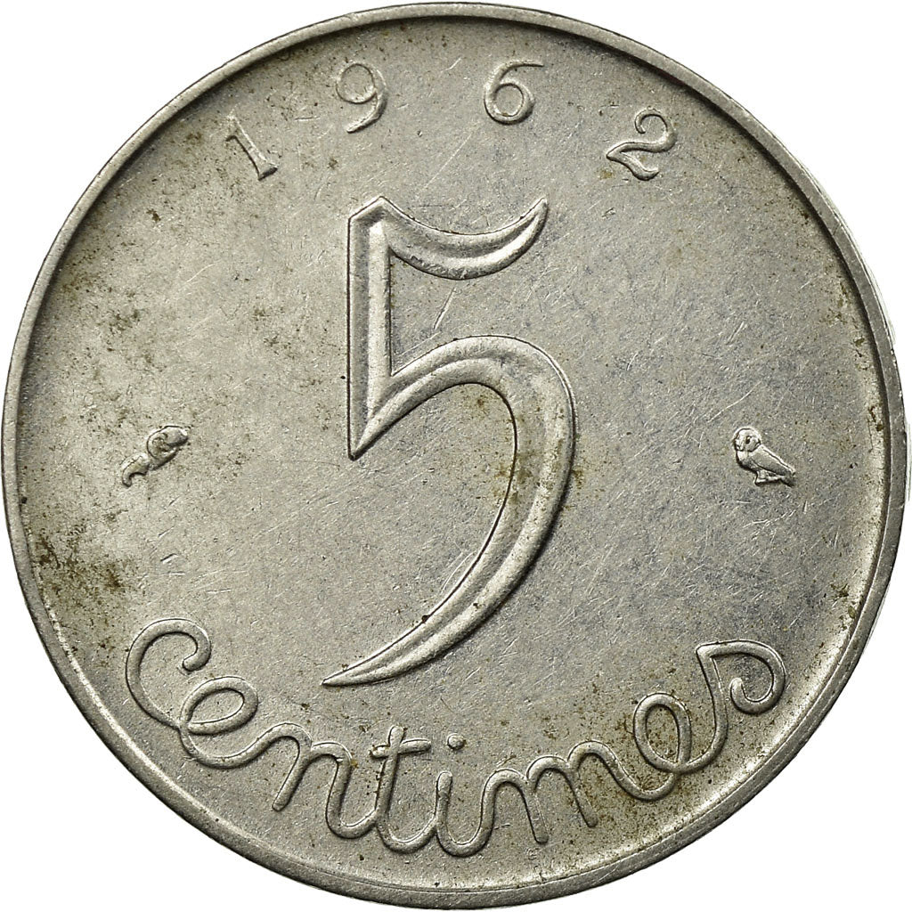 Moneta, Francja, Épi, 5 Centimes, 1962, Paris, VF(30-35), Stal nierdzewna