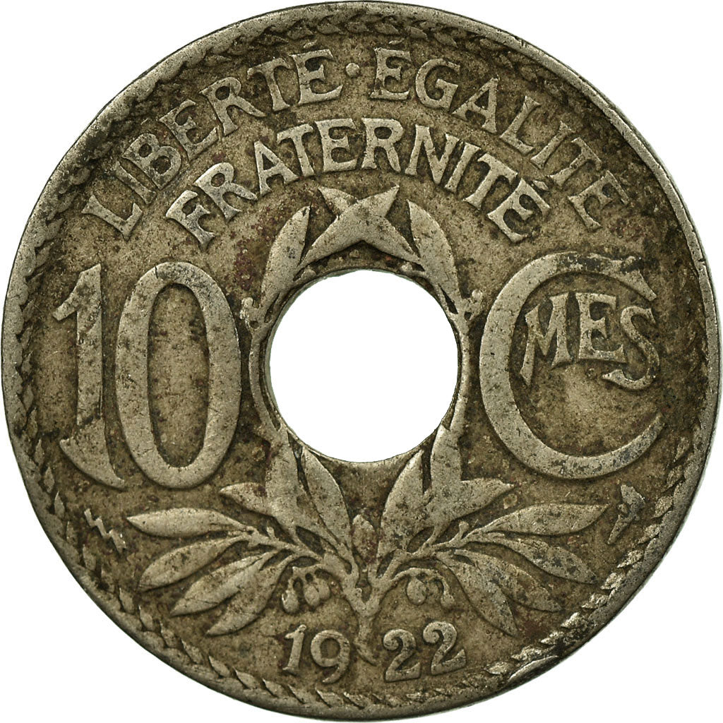 Munten, Frankrijk, Lindauer, 10 Centimes, 1922, Poissy, FR, Copper-nickel