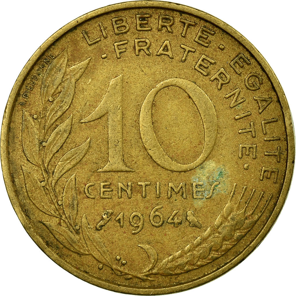 Moneta, Francia, Marianne, 10 Centimes, 1964, Paris, MB+, Alluminio-bronzo