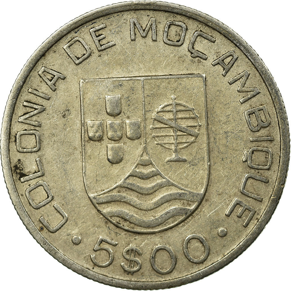 Coin, Mozambique, 5 Escudos, 1935, EF(40-45), Silver, KM:62