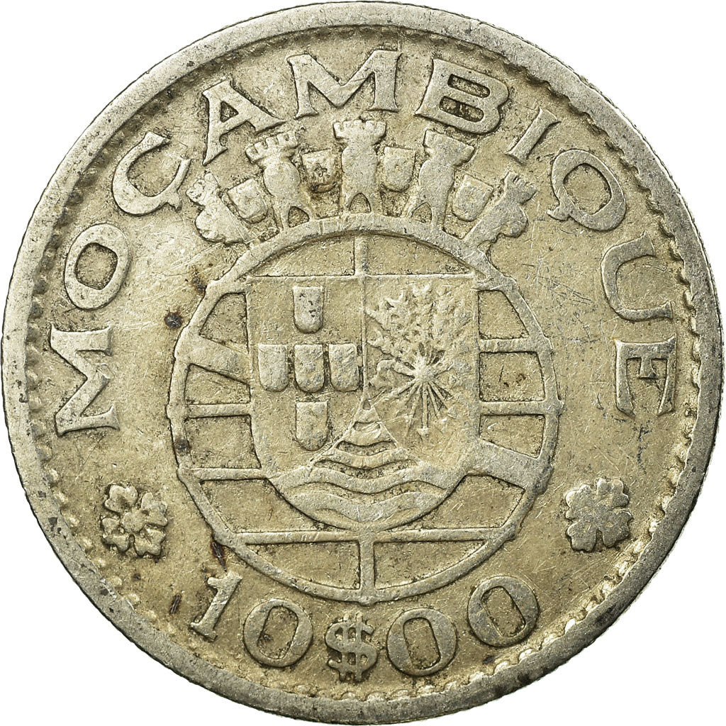 Coin, Mozambique, 10 Escudos, 1954, EF(40-45), Silver, KM:79