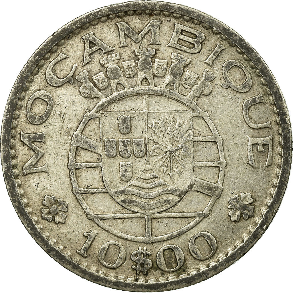 Münze, Mosambik, 10 Escudos, 1954, S+, Silber, KM:79