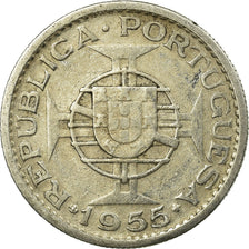 Coin, Mozambique, 10 Escudos, 1955, EF(40-45), Silver, KM:79