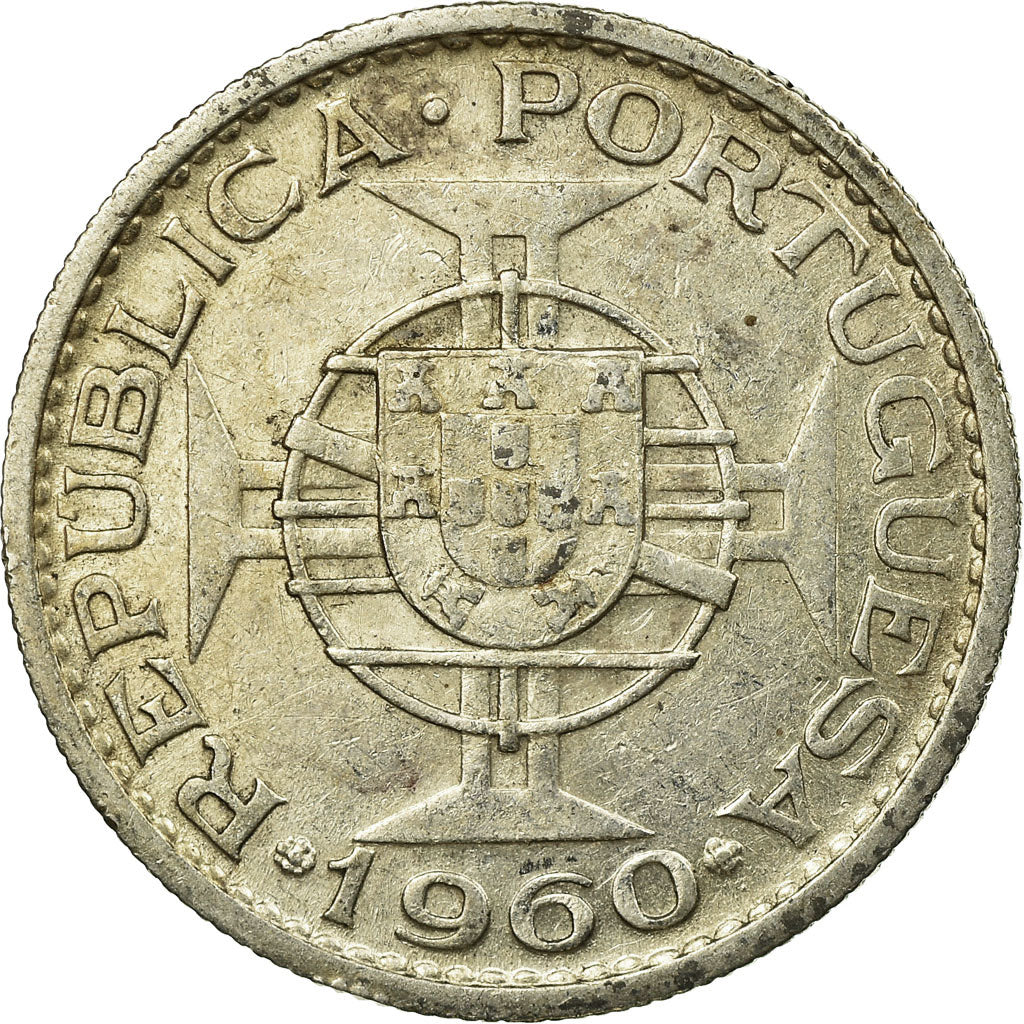 Moneta, Mozambico, 10 Escudos, 1960, BB, Argento, KM:79
