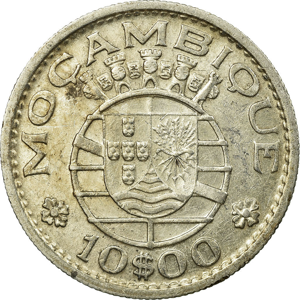 Moneta, Mozambico, 10 Escudos, 1960, BB, Argento, KM:79