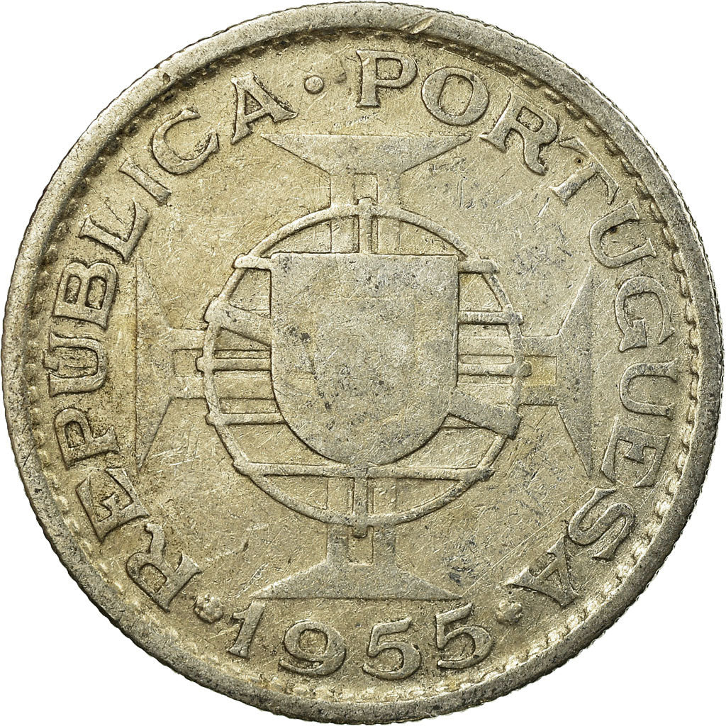 Moneta, Angola, 10 Escudos, 1955, BB, Argento, KM:73
