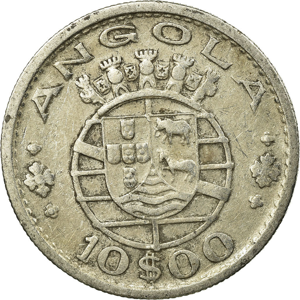 Moneta, Angola, 10 Escudos, 1955, BB, Argento, KM:73