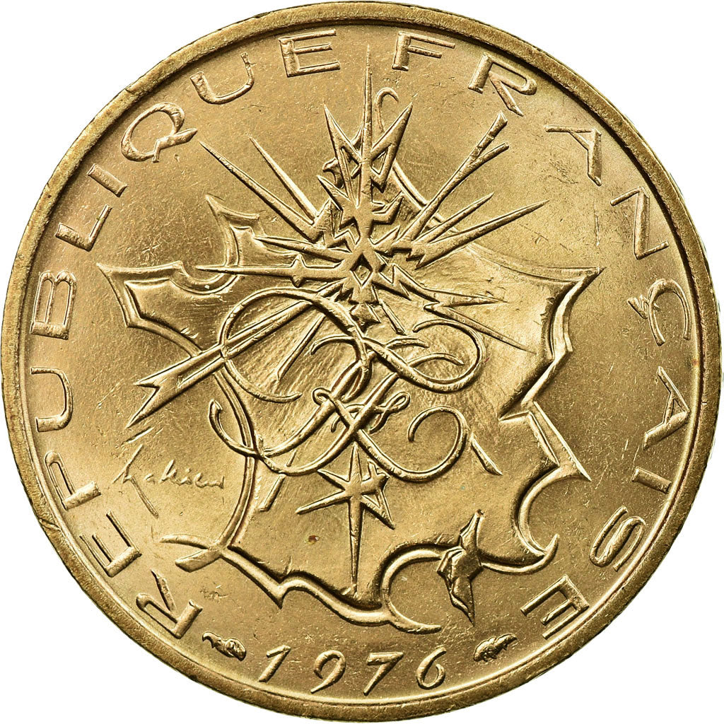 Coin, France, Mathieu, 10 Francs, 1976, Paris, AU(55-58), Nickel-brass, KM:940