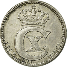 Coin, Denmark, Christian X, 25 Öre, 1918, Copenhagen, EF(40-45), Silver