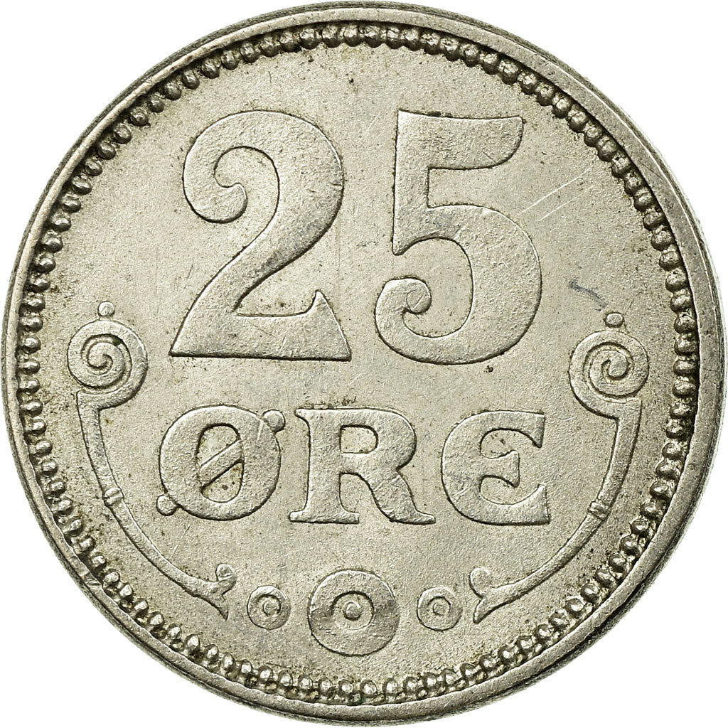 Coin, Denmark, Christian X, 25 Öre, 1918, Copenhagen, EF(40-45), Silver