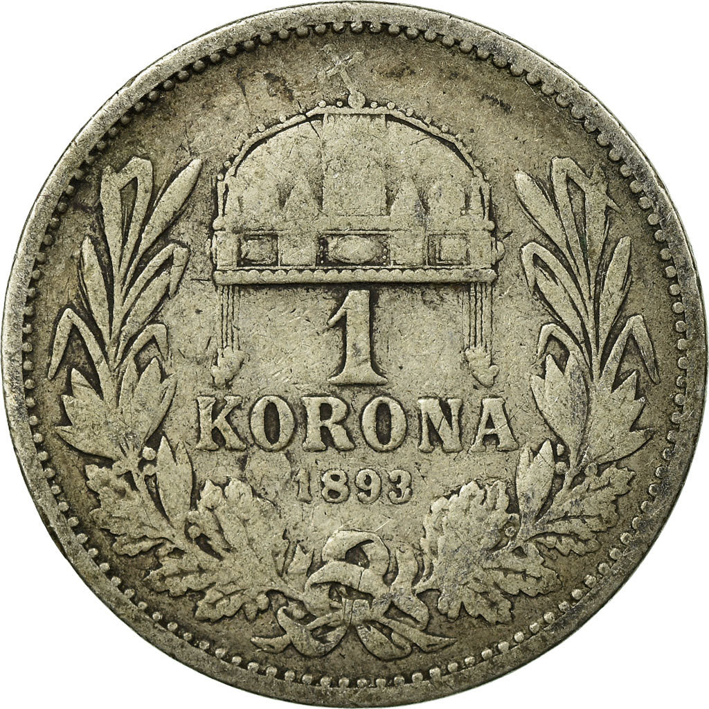 Münze, Ungarn, Franz Joseph I, Korona, 1893, Kormoczbanya, S+, Silber, KM:484