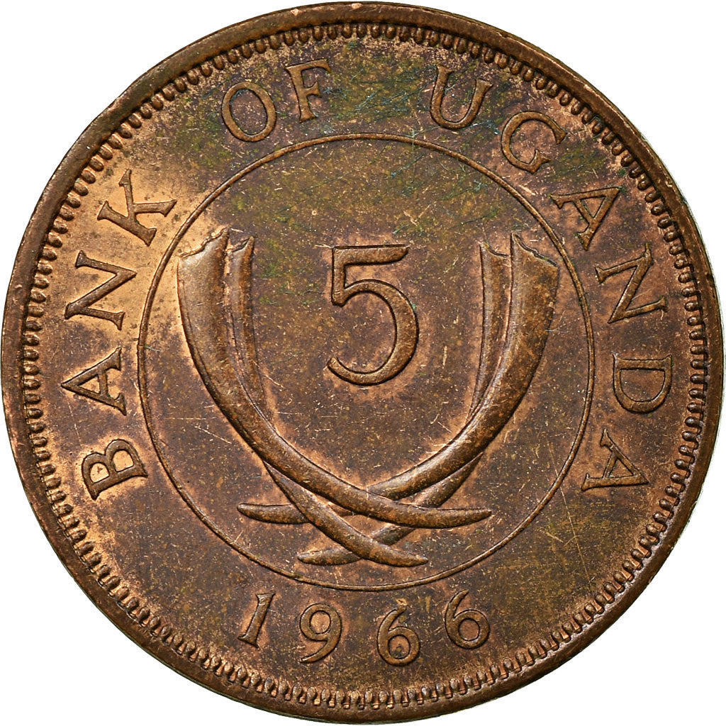Coin, Uganda, 5 Cents, 1966, VF(30-35), Bronze, KM:1
