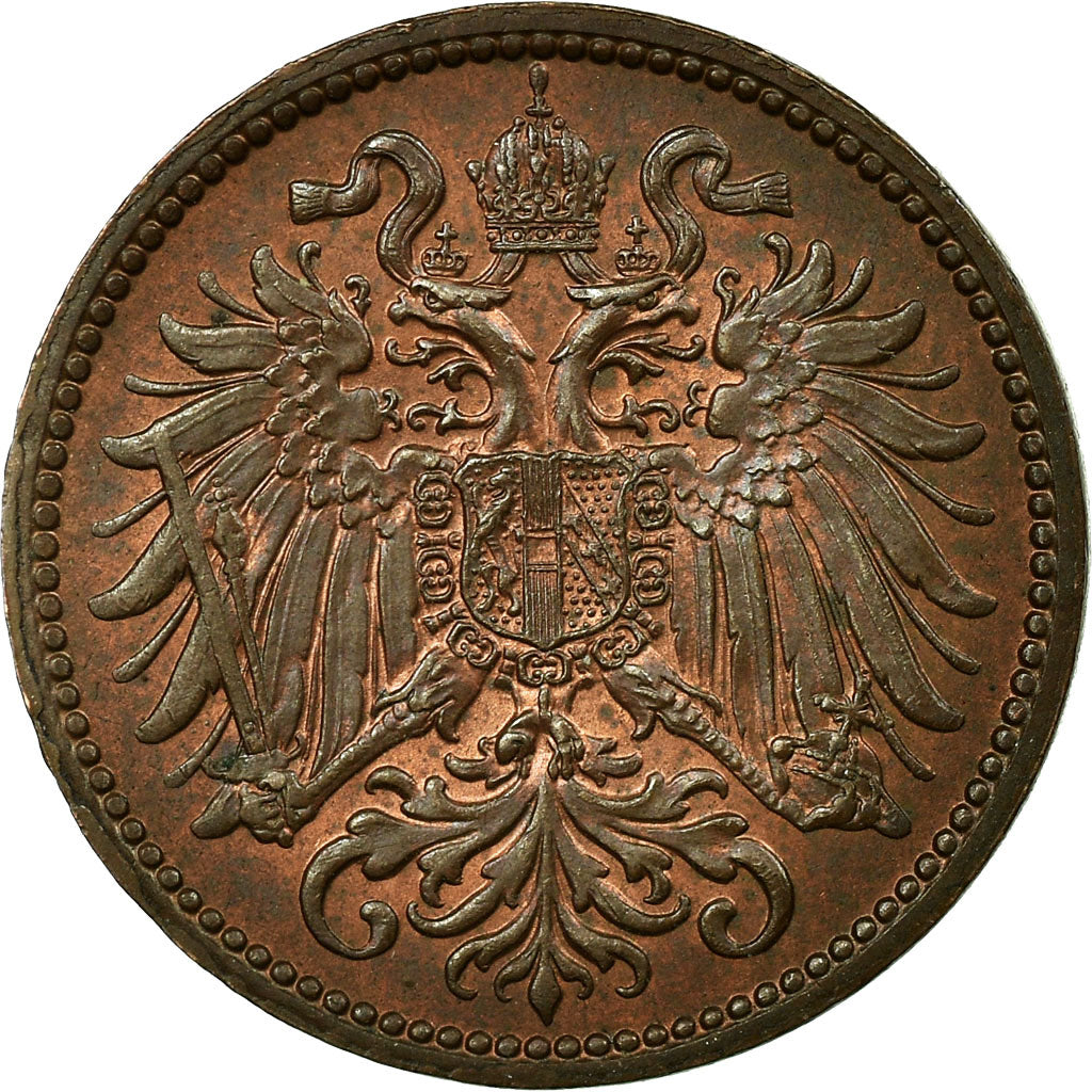 Moneta, Austria, Franz Joseph I, 2 Heller, 1910, BB, Bronzo, KM:2801