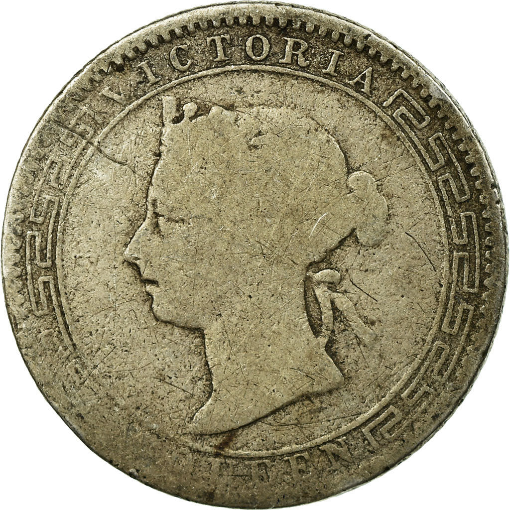 Coin, Ceylon, Victoria, 25 Cents, 1893, VF(30-35), Silver, KM:95