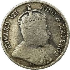 Münze, Ceylon, Edward VII, 25 Cents, 1908, S+, Silber, KM:98