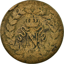 Moeda, França, Napoléon I, Decime, 1814, Strasbourg, EF(40-45), Bronze, KM:700