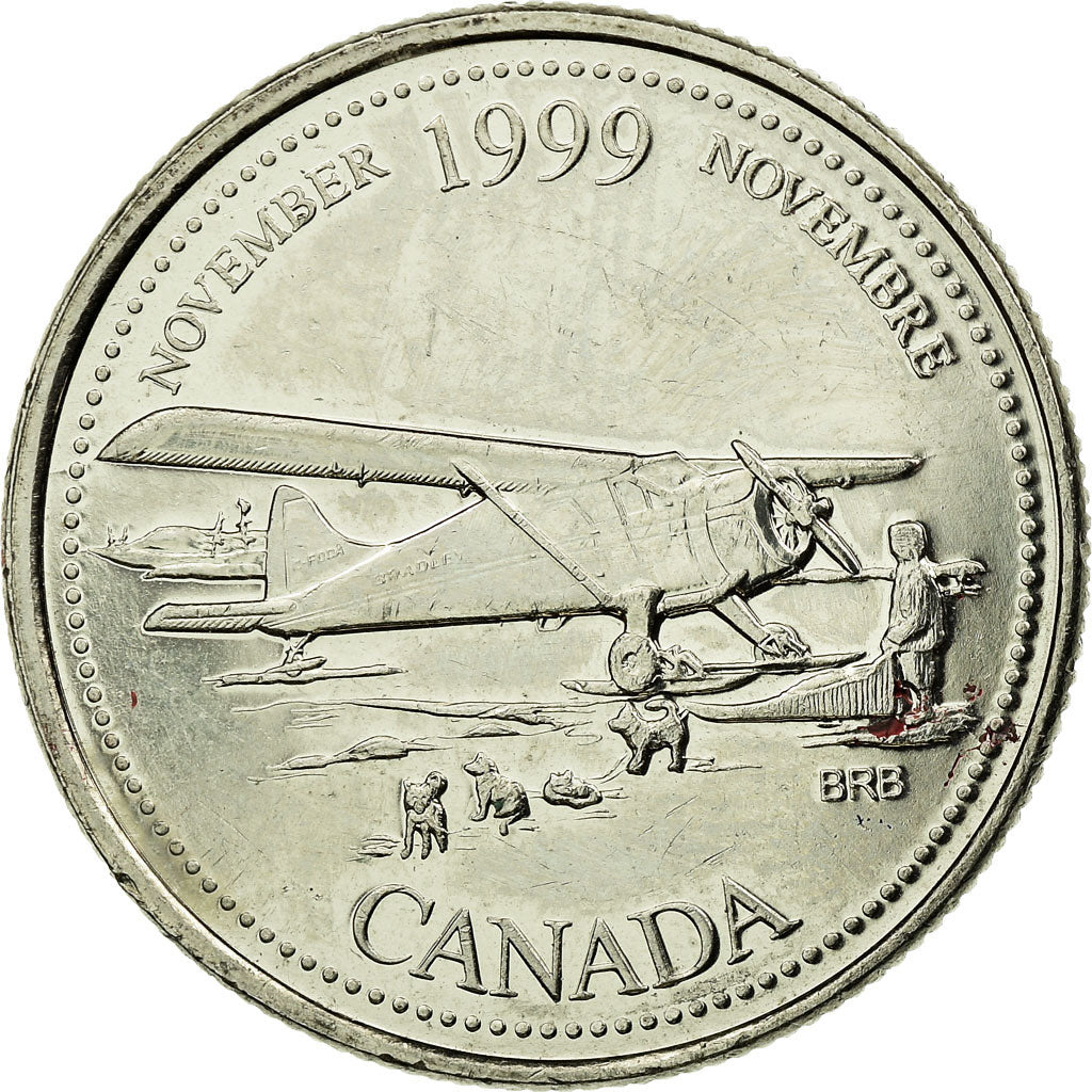 Coin, Canada, Elizabeth II, 25 Cents, 1999, Royal Canadian Mint, Ottawa