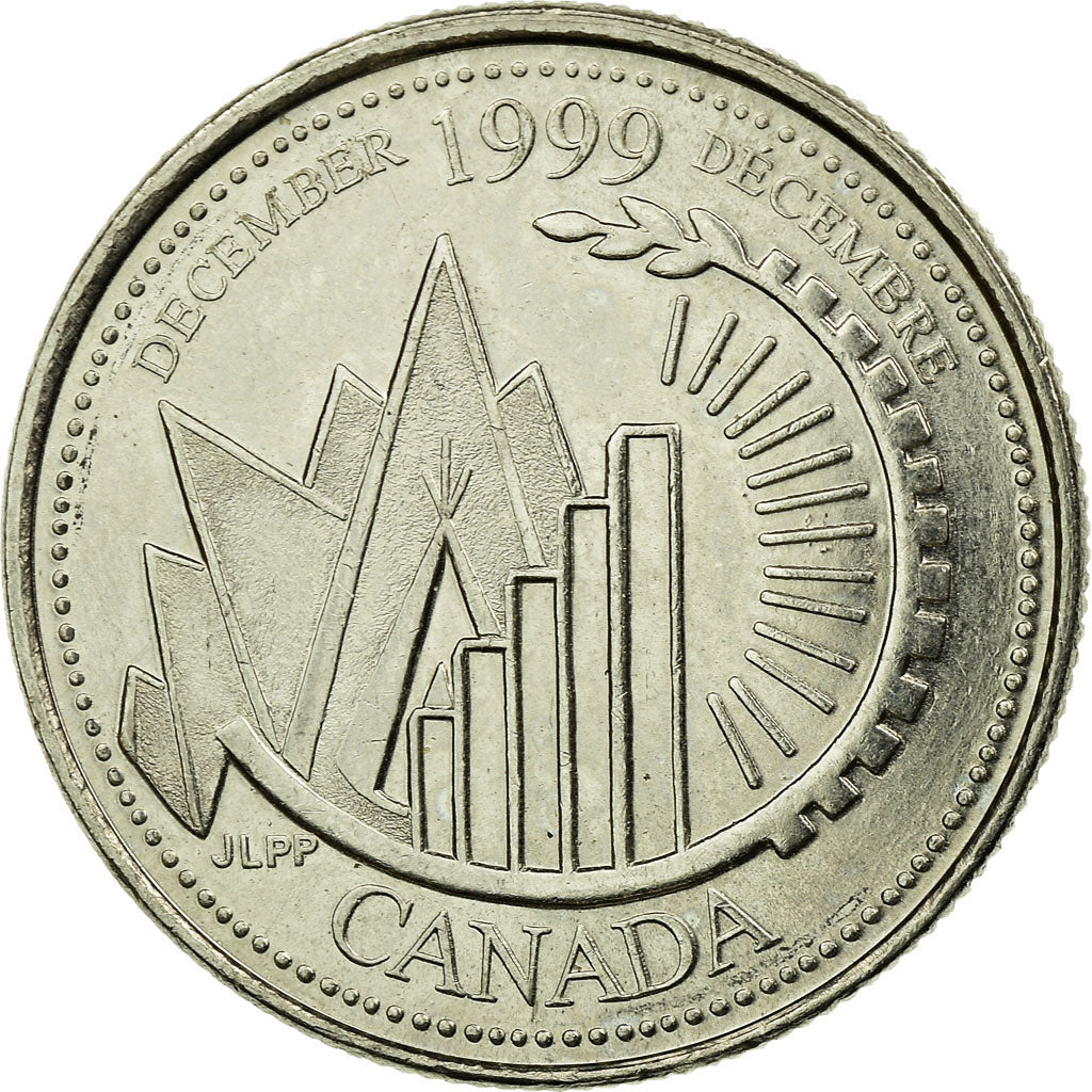 Coin, Canada, Elizabeth II, 25 Cents, 1999, Royal Canadian Mint, Ottawa