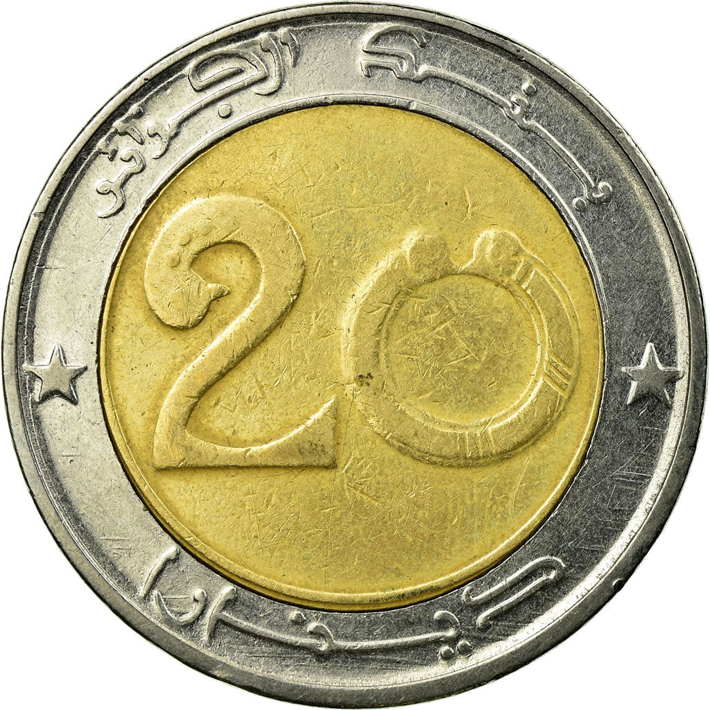 Münze, Algeria, 20 Dinars, 2007, Algiers, S+, Bi-Metallic, KM:125