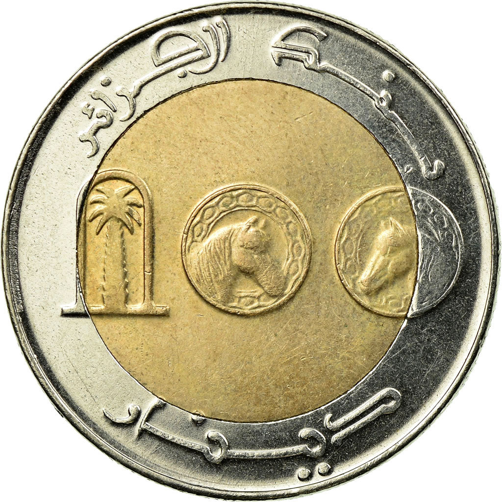 Coin, Algeria, 100 Dinars, 2010, Algiers, EF(40-45), Bi-Metallic, KM:132