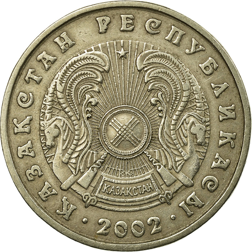 Moneta, Kazakistan, 50 Tenge, 2002, Kazakhstan Mint, BB, Rame-nichel-zinco