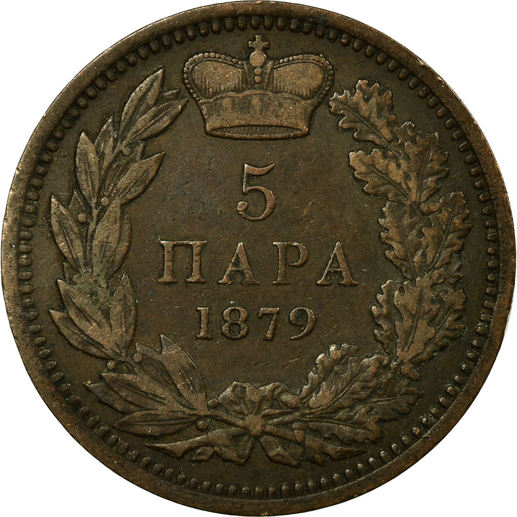 Coin, Serbia, Milan I, 5 Para, 1879, EF(40-45), Bronze, KM:7