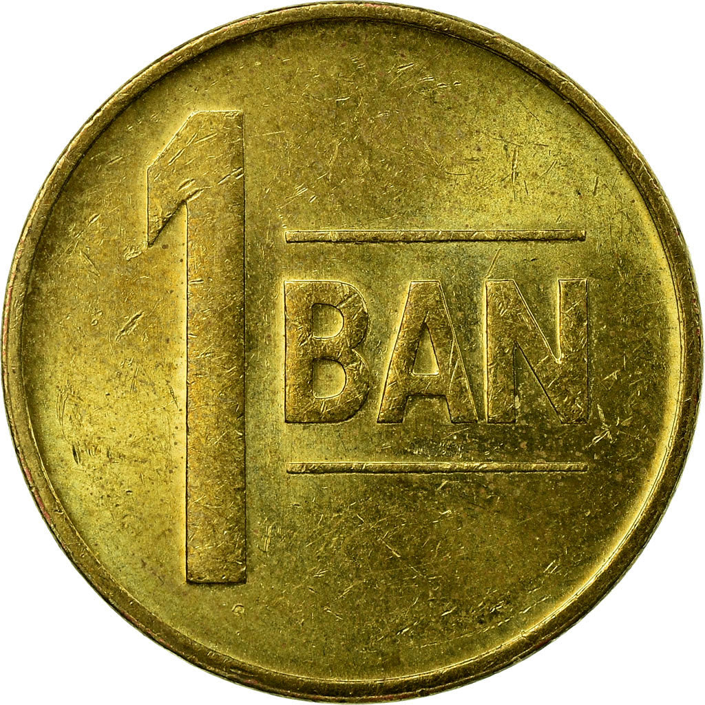 Moneta, Romania, Ban, 2014, BB, Acciaio placcato ottone