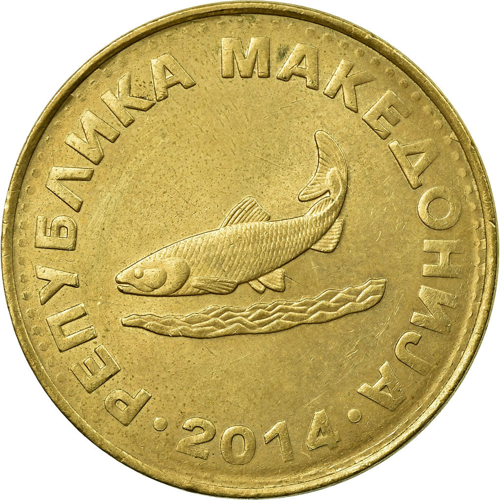 Moneta, Macedonia, 2 Denari, 2014, VF(30-35), Mosiądz