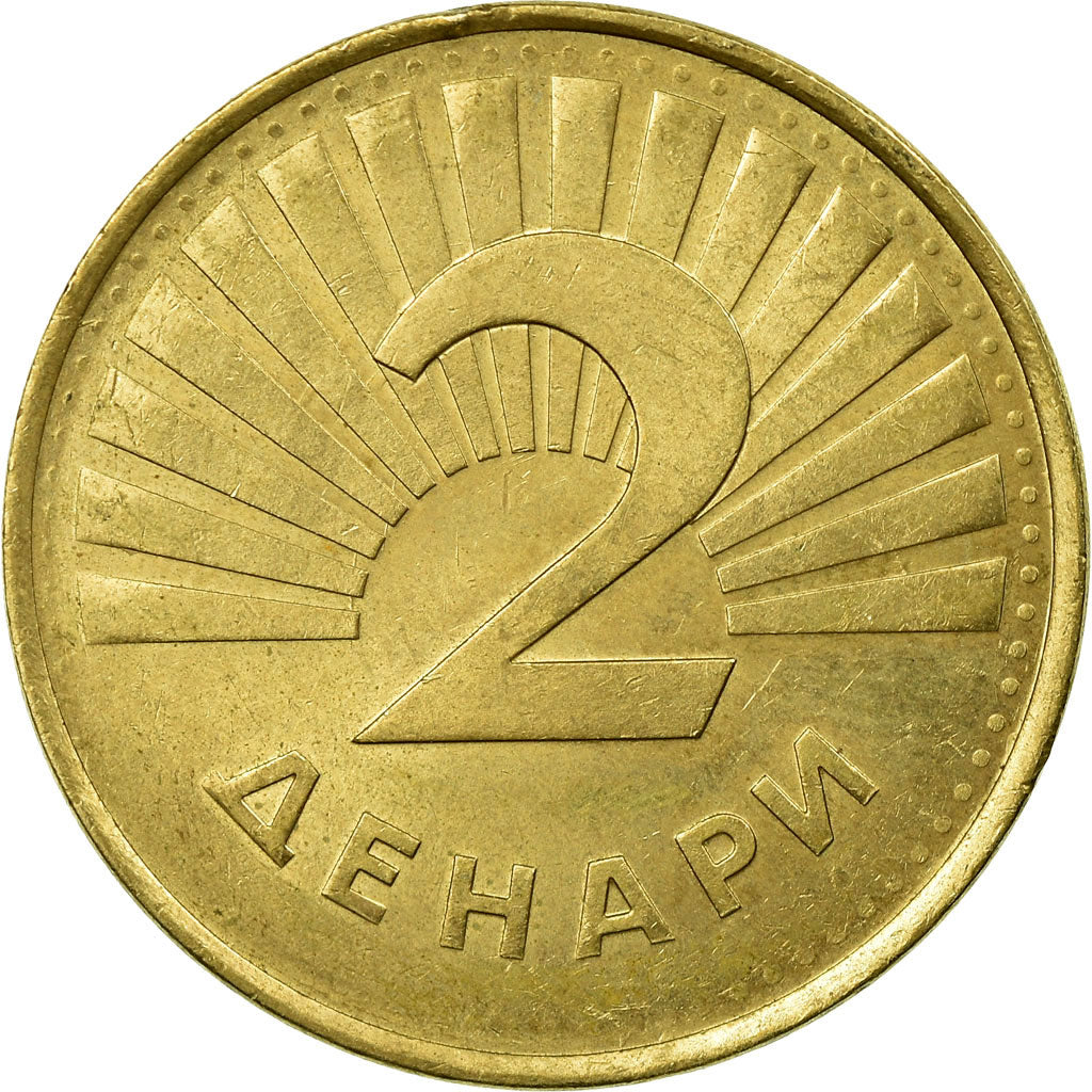 Moneta, Macedonia, 2 Denari, 2014, VF(30-35), Mosiądz