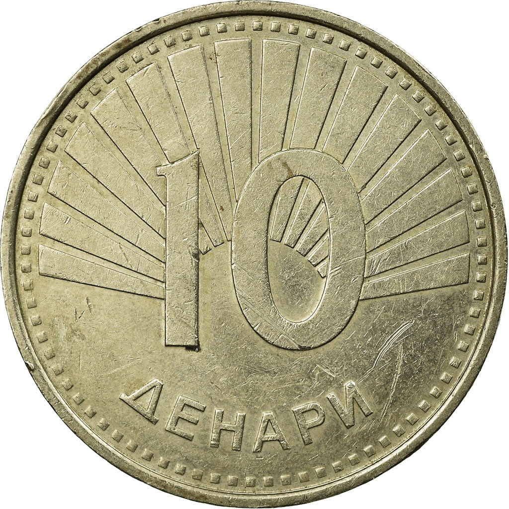 Coin, Macedonia, 10 Denari, 2008, EF(40-45), Copper-Nickel-Zinc, KM:31