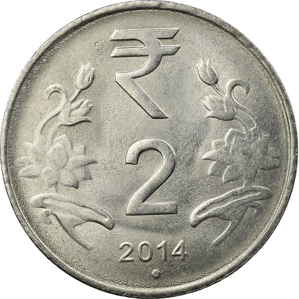 Moneda, INDIA-REPÚBLICA, 2 Rupees, 2014, MBC, Acero inoxidable