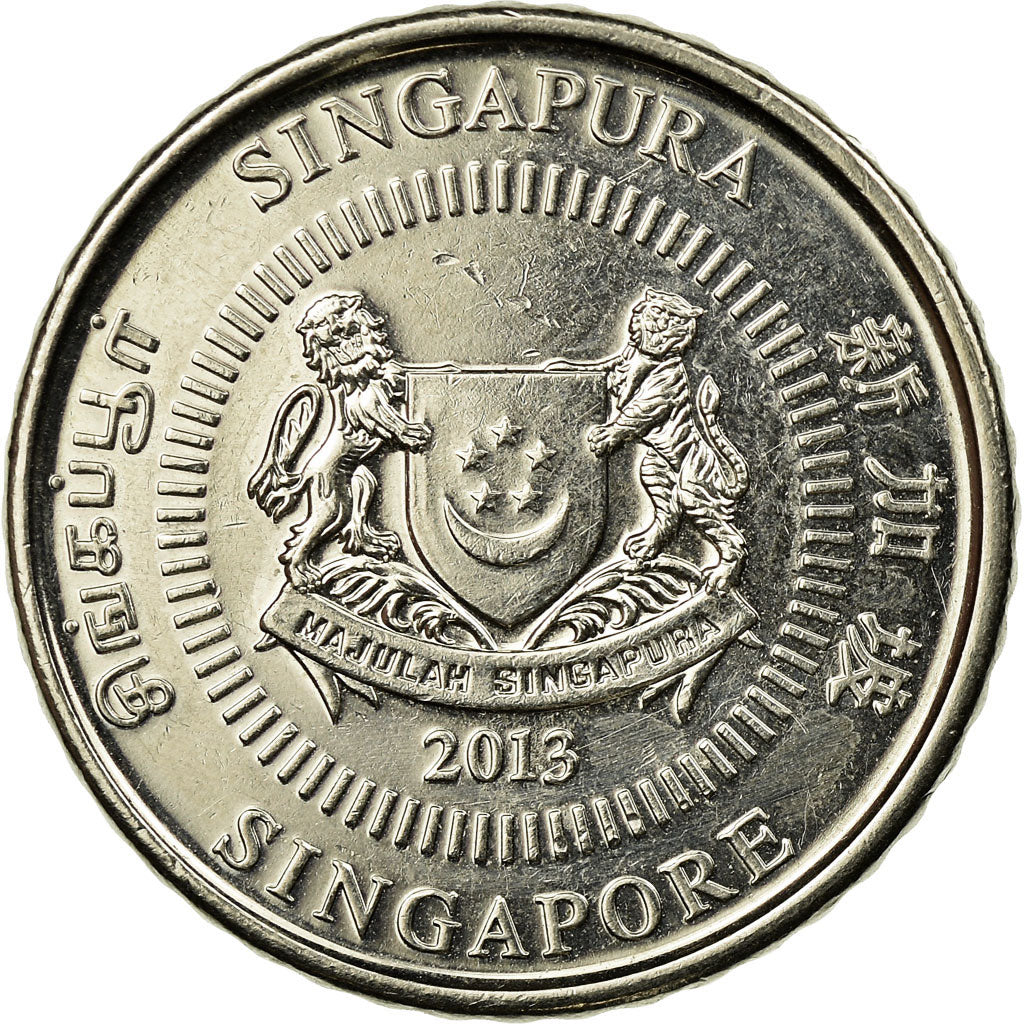 Coin, Singapore, 50 Cents, 2013, Singapore Mint, EF(40-45), Copper-nickel