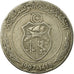 Moneta, Tunisia, 1/2 Dinar, 1997, Paris, MB+, Rame-nichel, KM:346