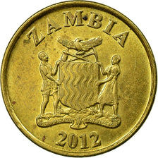 Coin, Zambia, 10 Ngwee, 2012, British Royal Mint, EF(40-45), Brass, KM:206