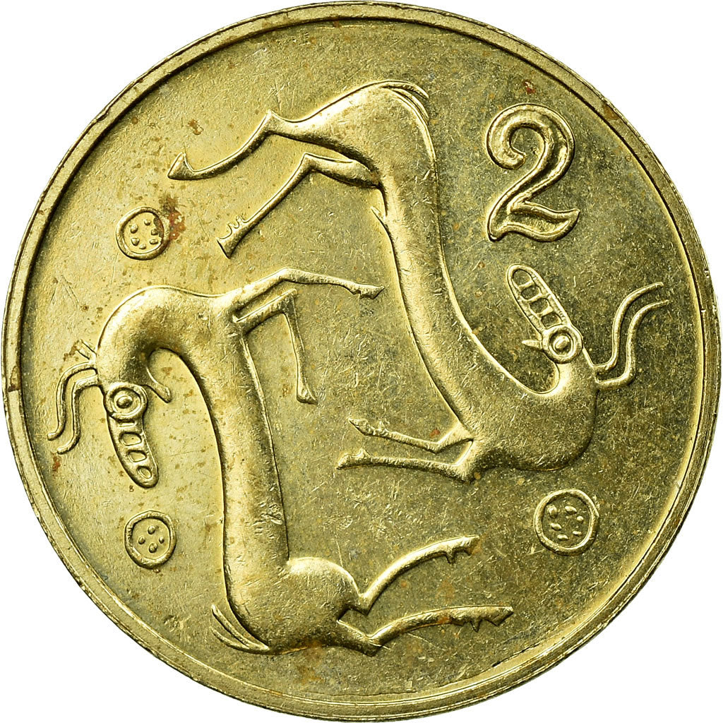 Coin, Cyprus, 2 Cents, 2004, VF(30-35), Nickel-brass, KM:54.3