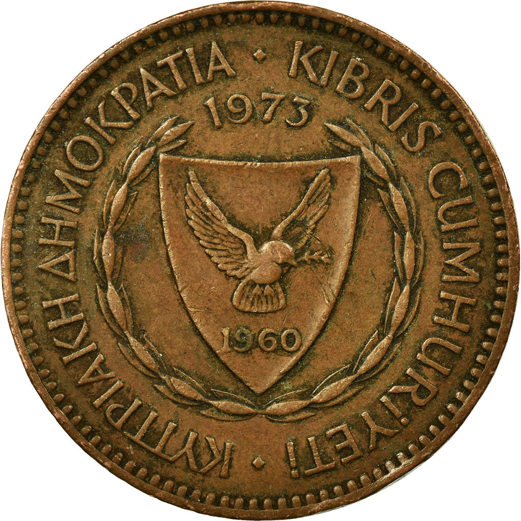 Münze, Zypern, 5 Mils, 1973, S+, Bronze, KM:39