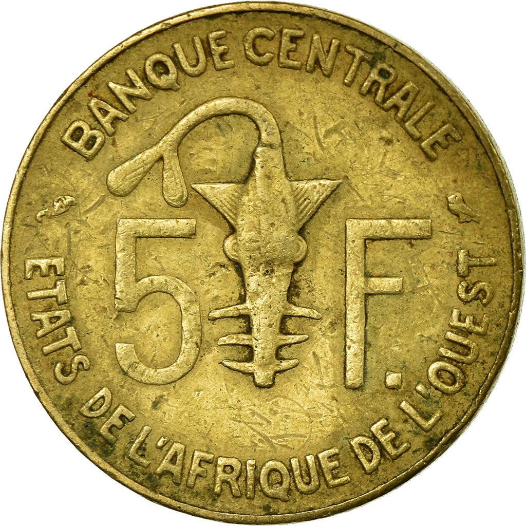 Moeda, Estados da África Ocidental, 5 Francs, 1974, Paris, VF(20-25)