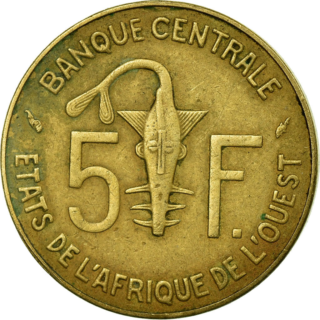 Coin, West African States, 5 Francs, 1976, Paris, VF(30-35)