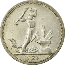 Coin, Russia, 50 Kopeks, 1926, Saint-Petersburg, EF(40-45), Silver, KM:89.2