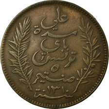 Coin, Tunisia, Ali Bey, 5 Centimes, 1893, Paris, VF(30-35), Bronze, KM:221